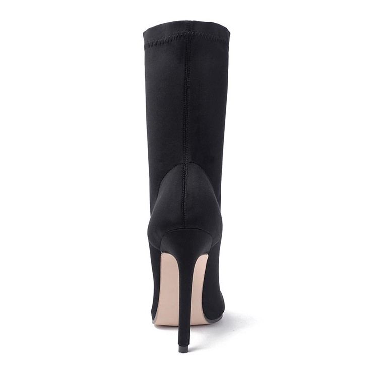 Schlichte Spitze Stiefeletten Mit Stilettoabsatz Zum Hineinschlüpfen Für Damen