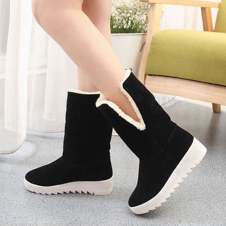 Schneestiefel Für Damen Mit Bowknot Plain Hidden Elevator Heel