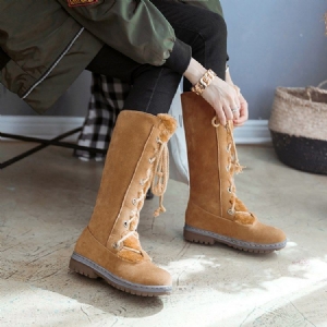 Schneestiefel Für Damen Mit Runder Zehenpartie Und Schnürung