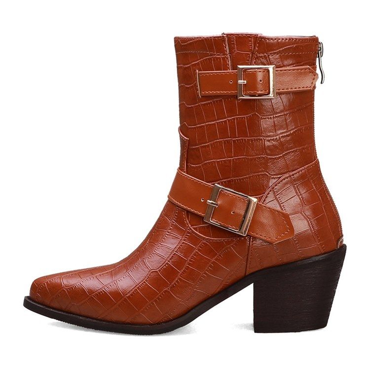 Spitze Toe Plain Back Zip Damen Ankle Boots