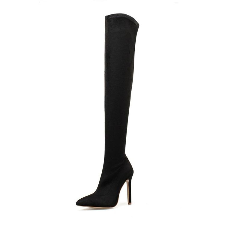 Spitze Toe Plain Stiletto Heel Damen Overknee Stiefel