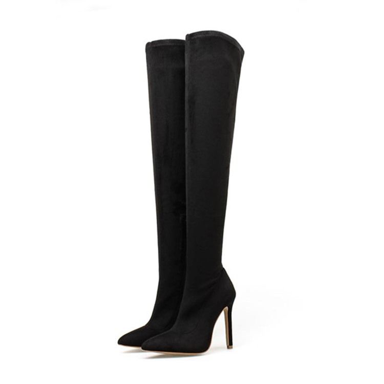 Spitze Toe Plain Stiletto Heel Damen Overknee Stiefel