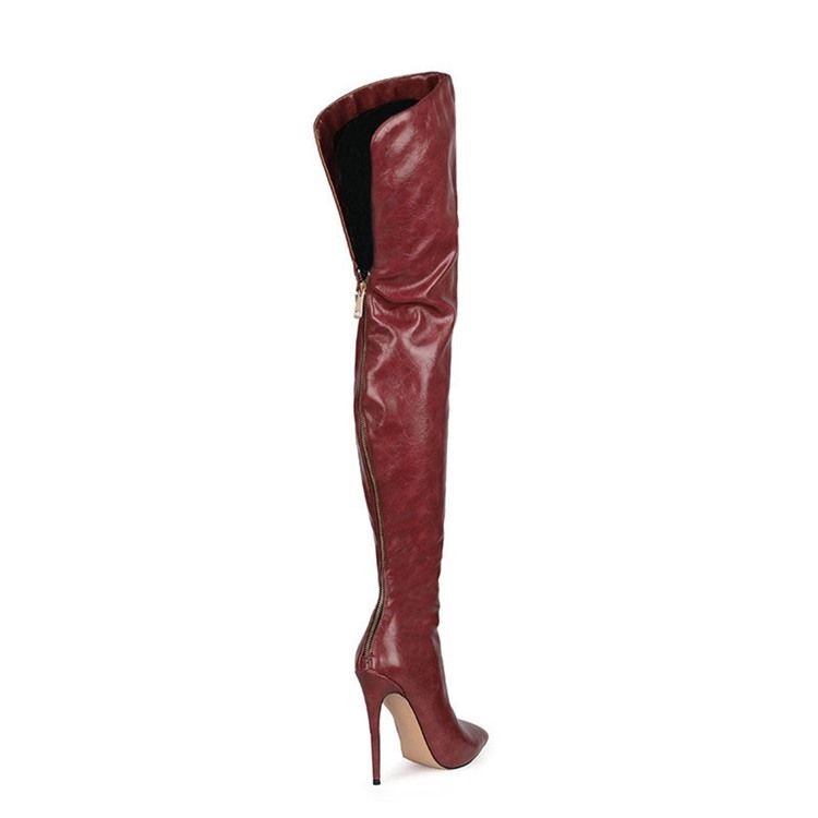 Spitze Zehe Stiletto Heel Plain Western Damenstiefel