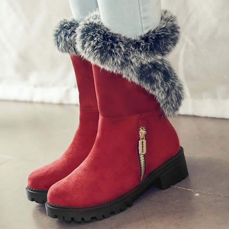 Süße Pelzige Schneestiefel Für Damen