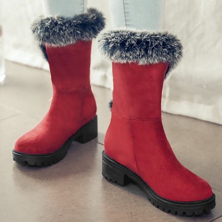 Süße Pelzige Schneestiefel Für Damen