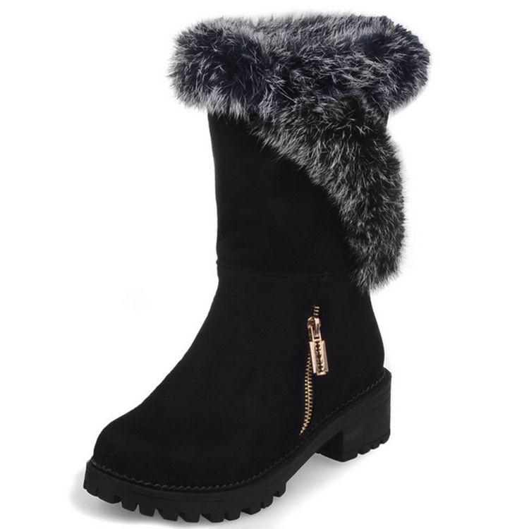 Süße Pelzige Schneestiefel Für Damen