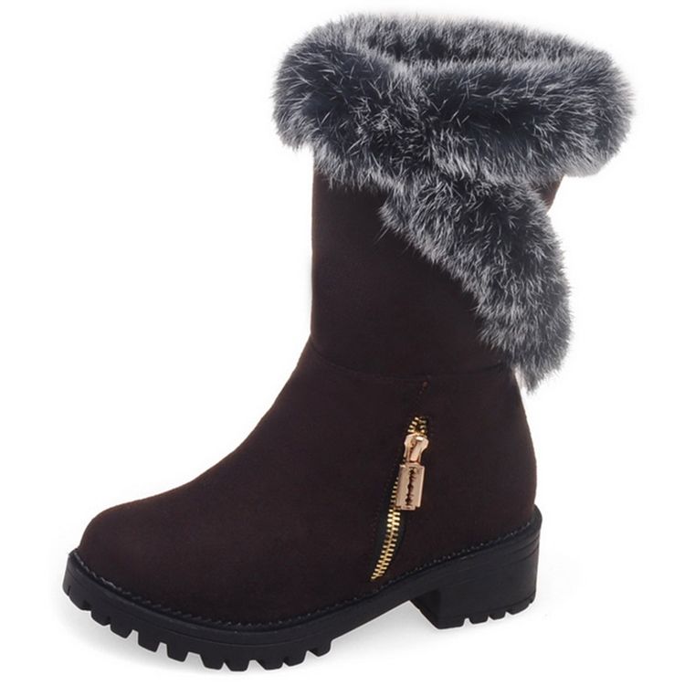 Süße Pelzige Schneestiefel Für Damen