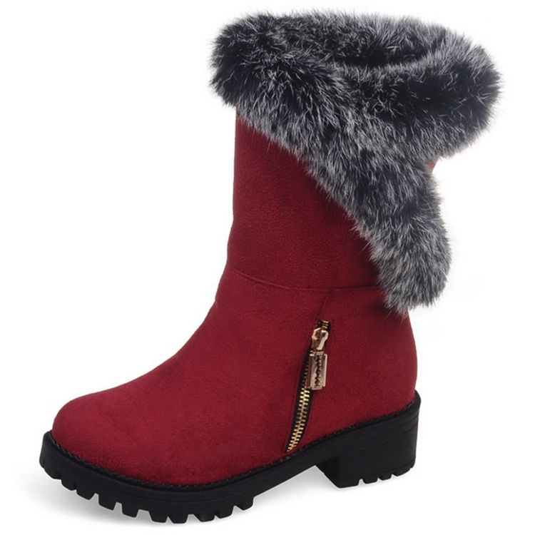 Süße Pelzige Schneestiefel Für Damen