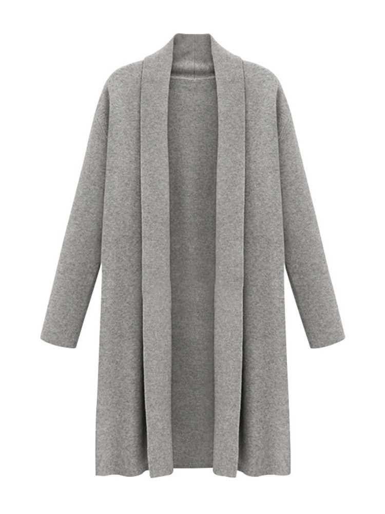 Damen Gewickelter Winter-freizeit-trenchcoat Mit Langem Revers