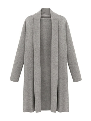 Damen Gewickelter Winter-freizeit-trenchcoat Mit Langem Revers