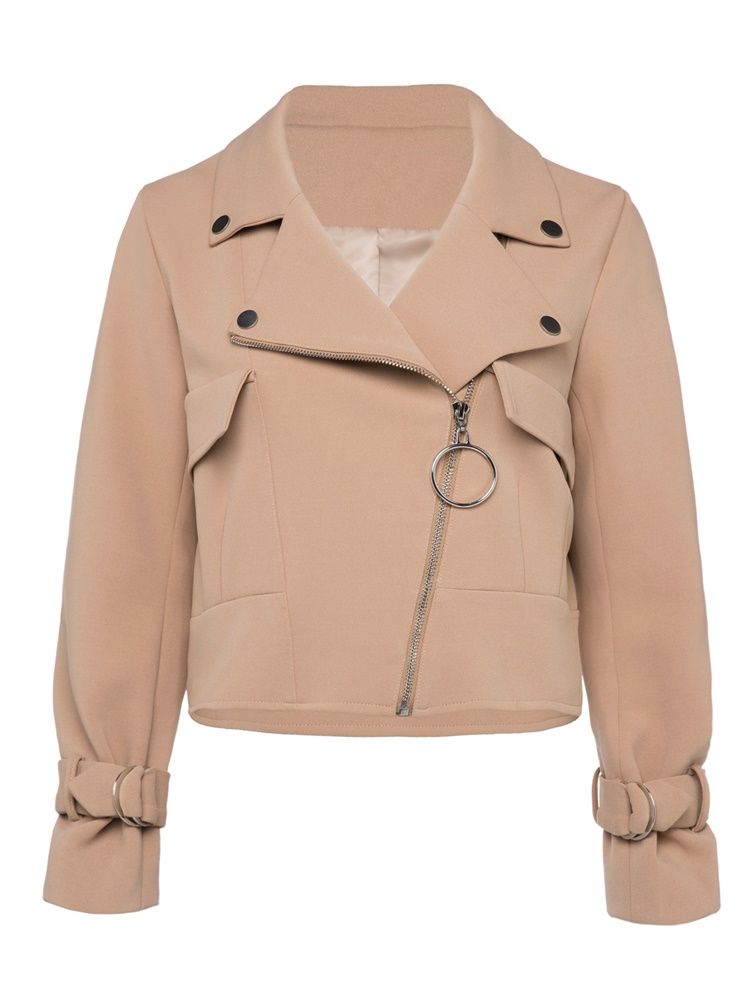 Damen Kurzer Trenchcoat Mit Reißverschlusstasche