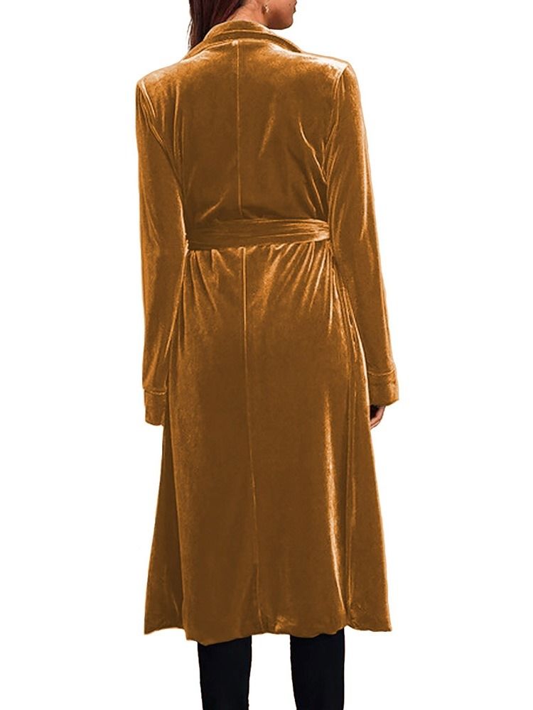 Damen Langer Reversgürtel Western Regular Trenchcoat