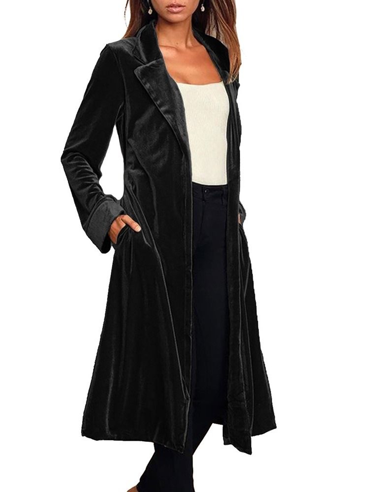 Damen Langer Reversgürtel Western Regular Trenchcoat