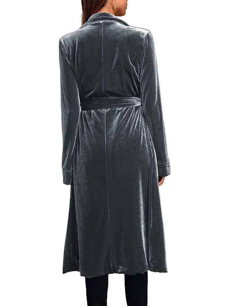 Damen Langer Reversgürtel Western Regular Trenchcoat