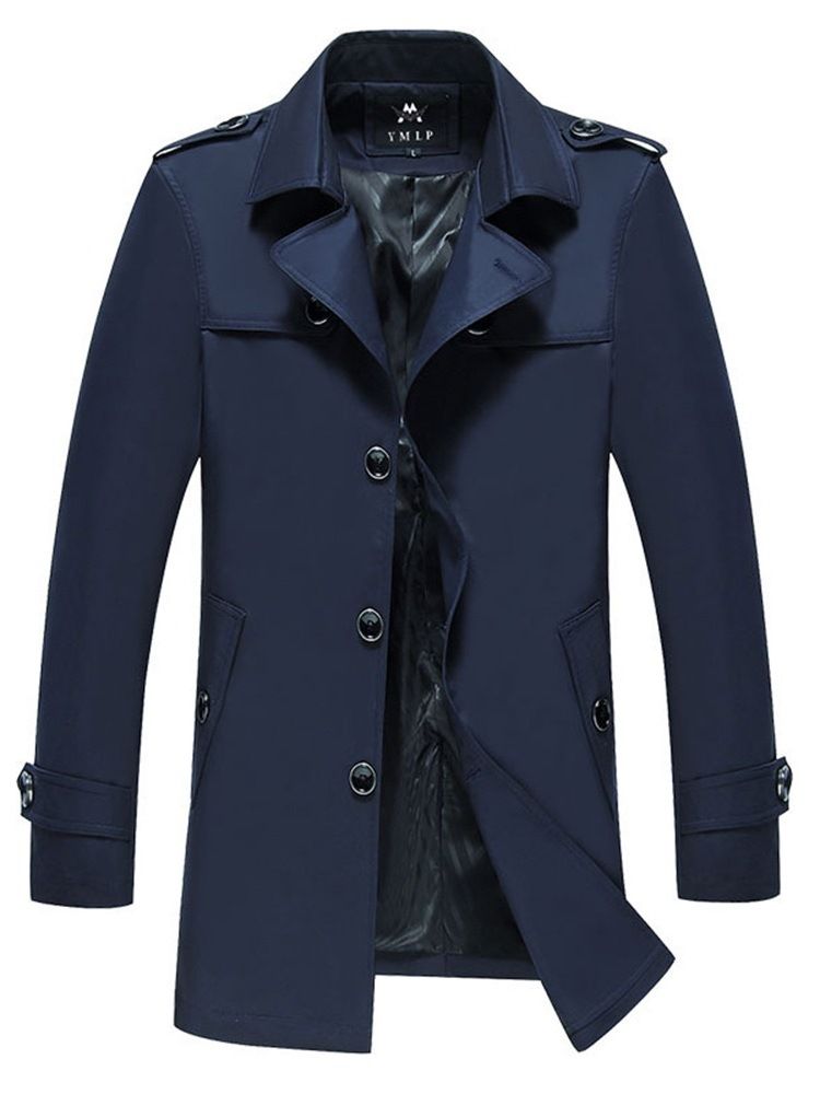 Einreihige Herren Trenchcoats Mit Schlichtem Revers