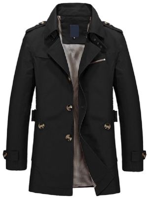 Einreihiger Einreihiger Vogue Herren Trenchcoat Mit Revers