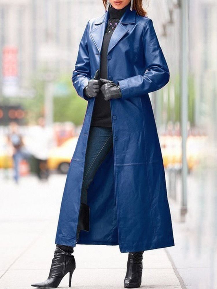 Einreihiger Western-trenchcoat Mit Reversknopf Und Langen Ärmeln Für Damen