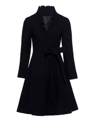 Mittellanger Trenchcoat Mit Rüschengürtel Für Damen