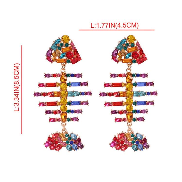 Fish Diamante Glänzende Ohrringe