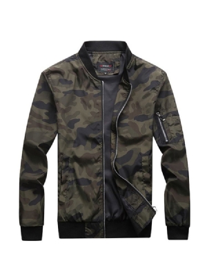 Camouflage Printed Stehkragen Herrenjacke