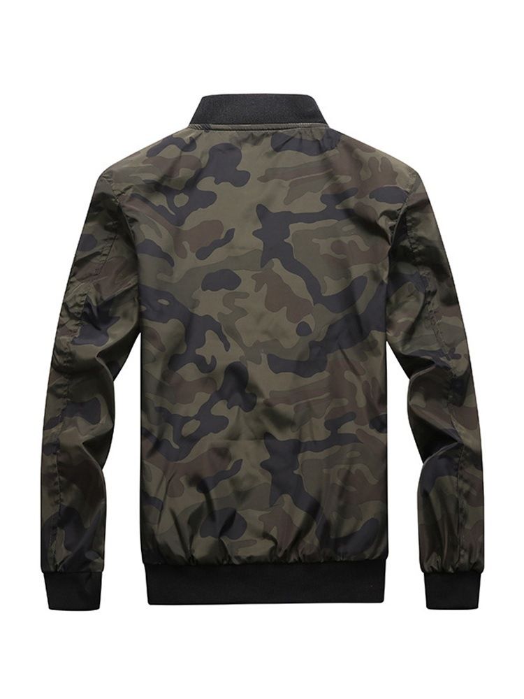 Camouflage Printed Stehkragen Herrenjacke