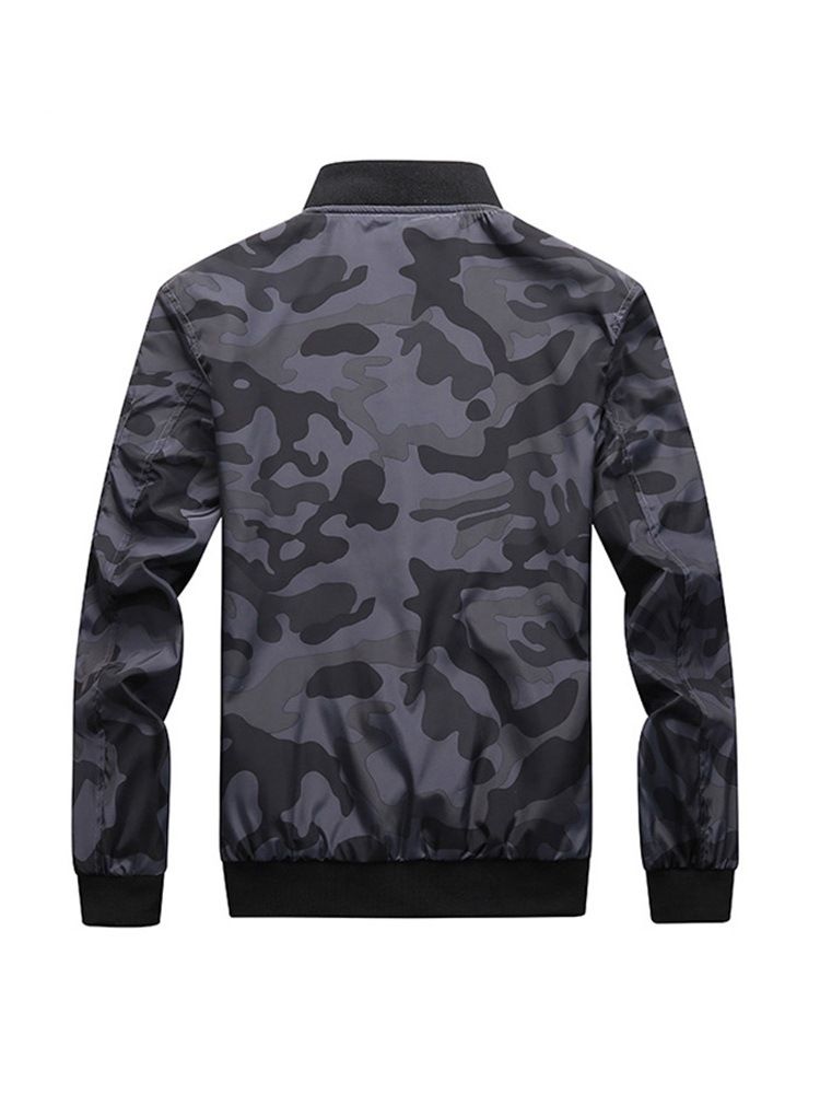 Camouflage Printed Stehkragen Herrenjacke