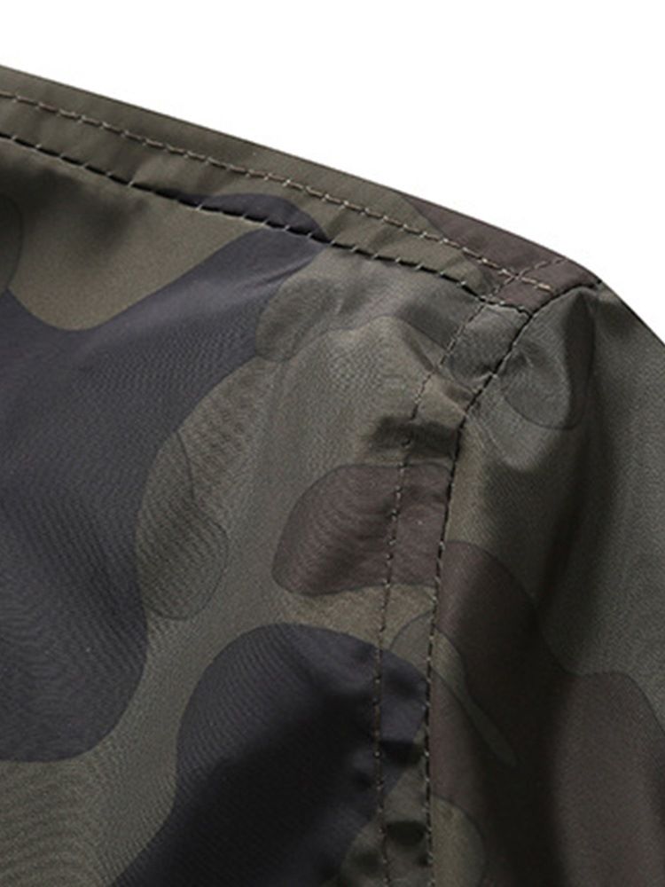 Camouflage Printed Stehkragen Herrenjacke