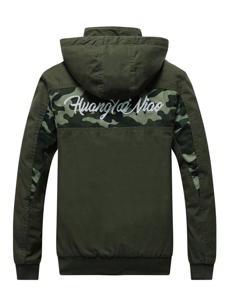 Camouflage Zipper Herren Kapuzenjacke