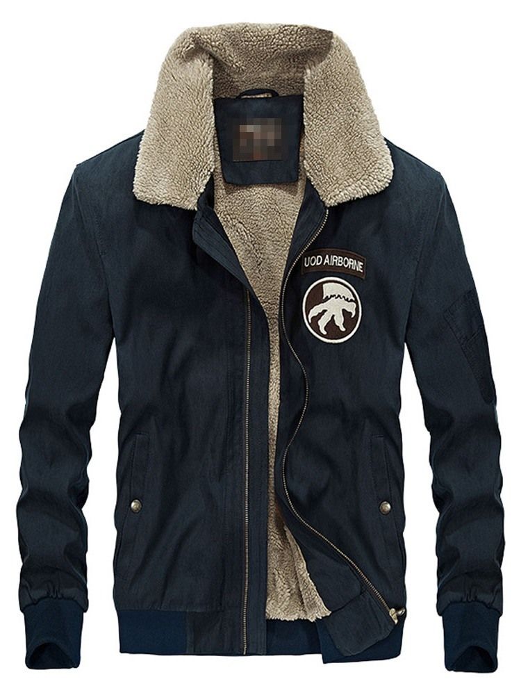 Color Block Zipper Casual Herren Daunenjacke