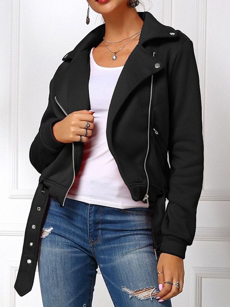 Damen Dünne Langarm Straight Regular Standard Jacke