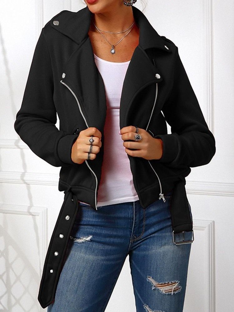 Damen Dünne Langarm Straight Regular Standard Jacke