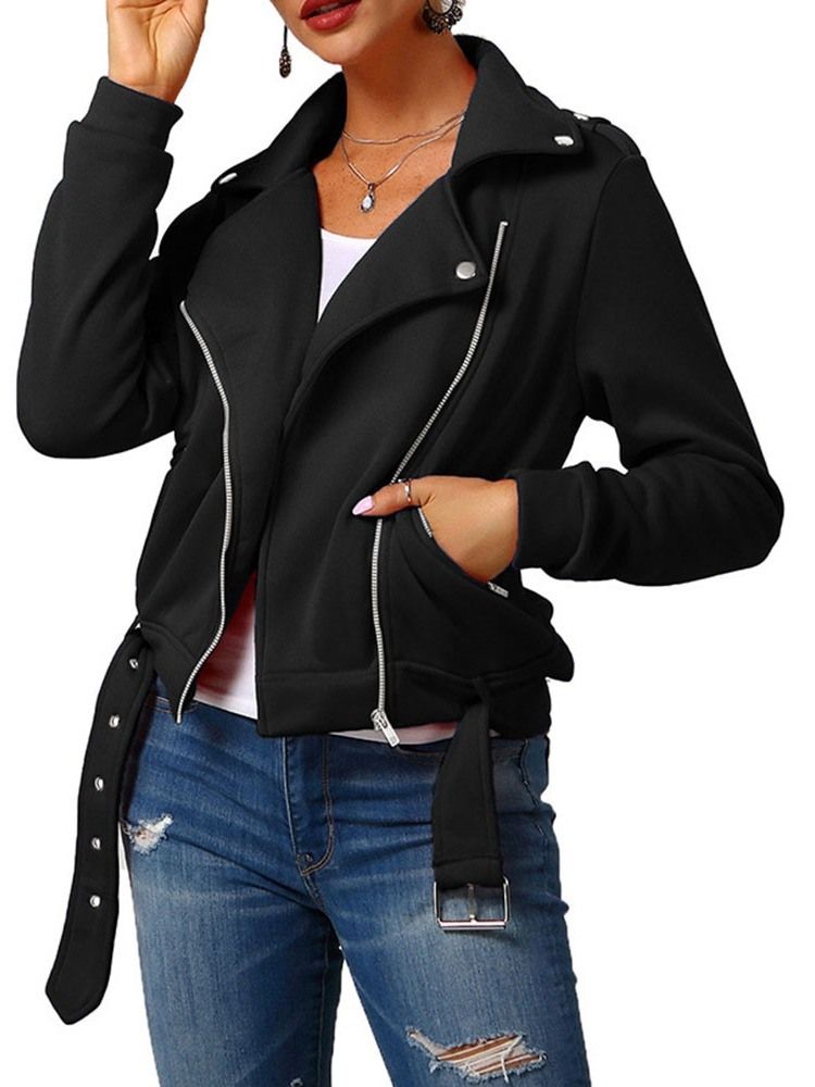 Damen Dünne Langarm Straight Regular Standard Jacke