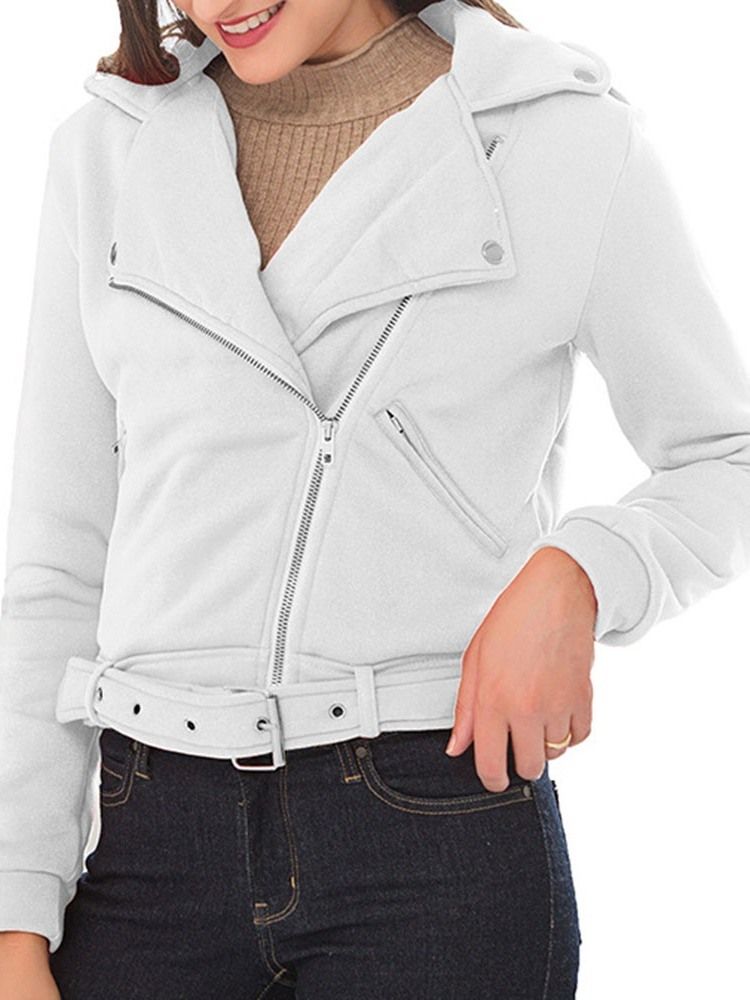 Damen Langarm-reißverschluss Slim Standard Regular Jacke