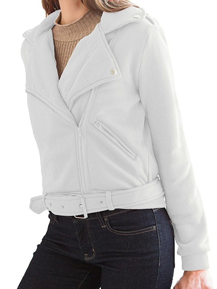 Damen Langarm-reißverschluss Slim Standard Regular Jacke