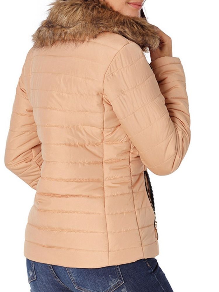 Damen Langarm-reißverschluss Slim Standard Winterjacke