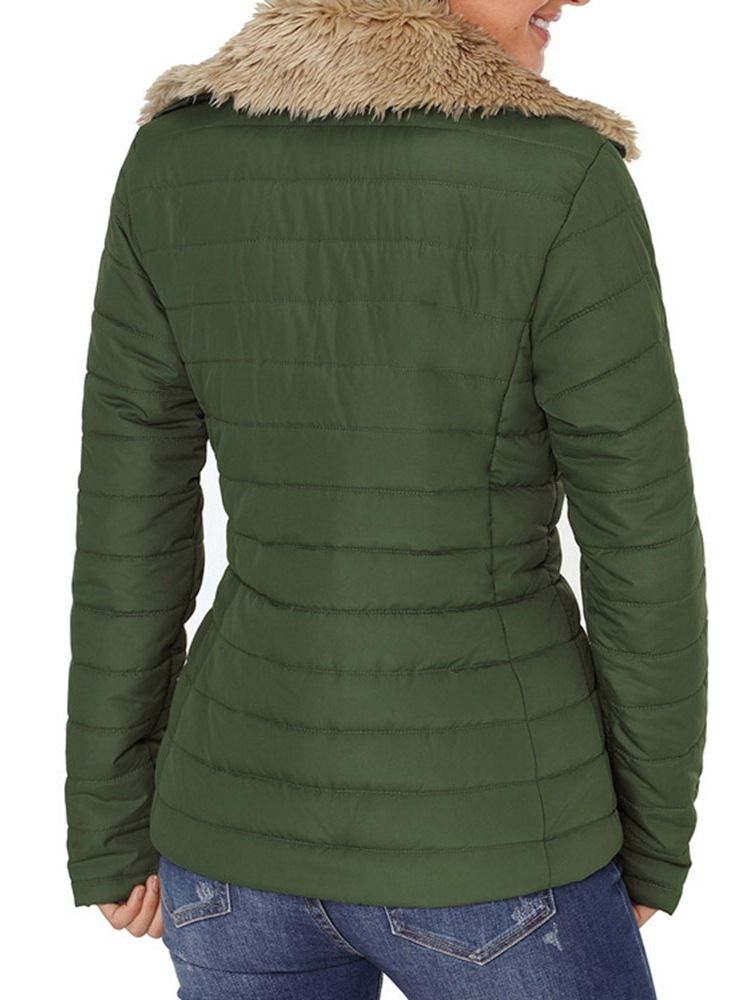 Damen Langarm-reißverschluss Slim Standard Winterjacke