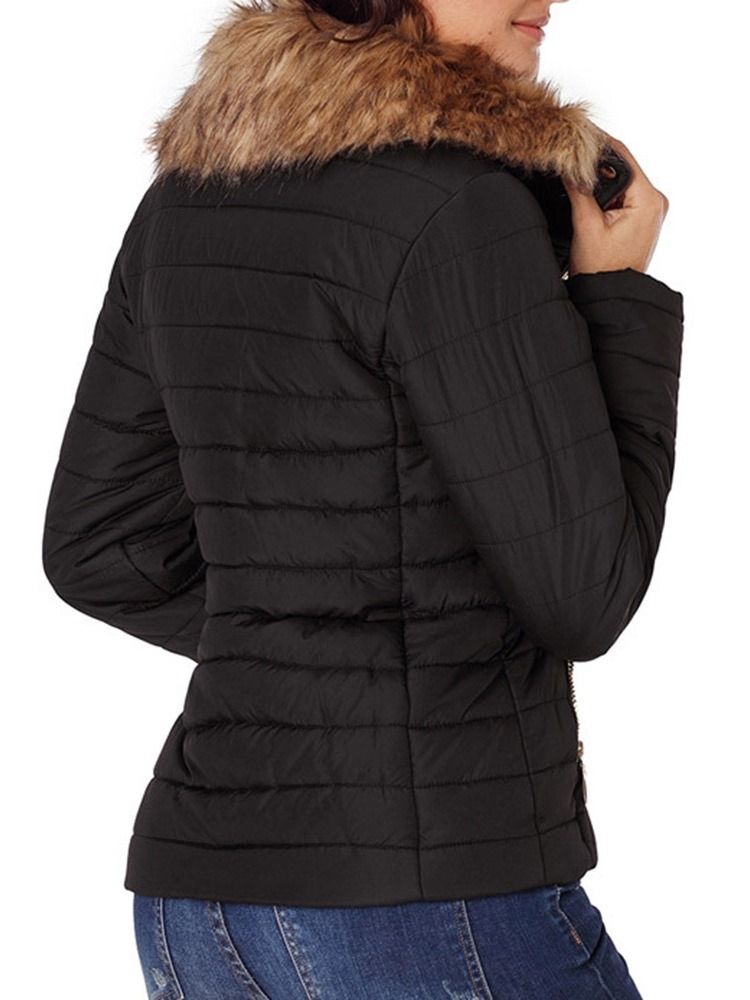 Damen Langarm-reißverschluss Slim Standard Winterjacke