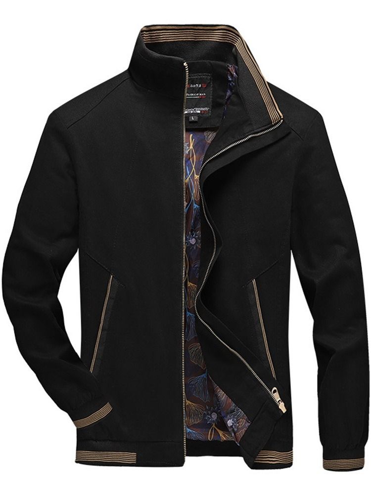 Dicke Patchwork Color Block Herren Reißverschlussjacke