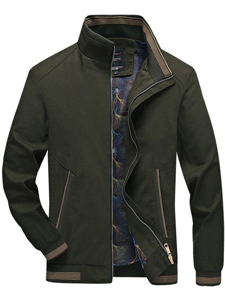 Dicke Patchwork Color Block Herren Reißverschlussjacke