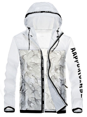 Dünne Camouflage Kapuzen Casual Herrenjacke Casual