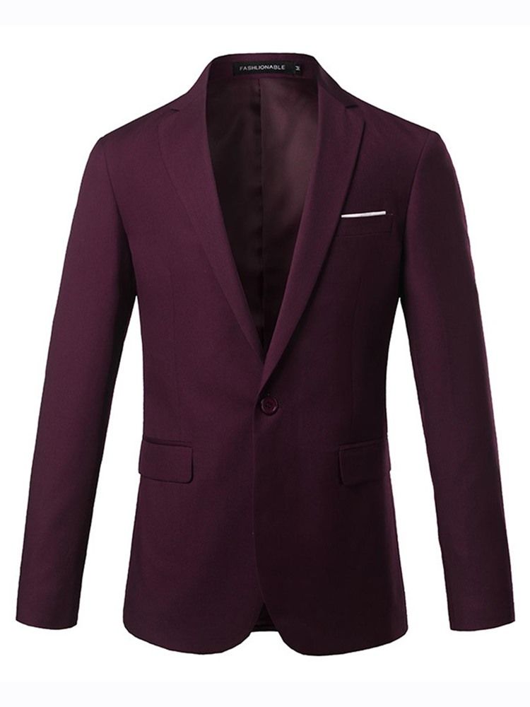 Ein-knopf-plain Slim Herren-blazer