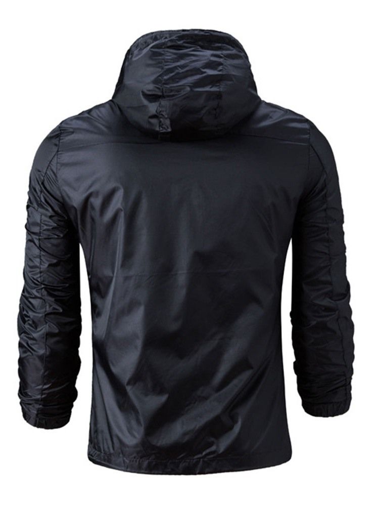 Einfache Herren Freizeitjacke Zum Schnüren Mit Kapuze