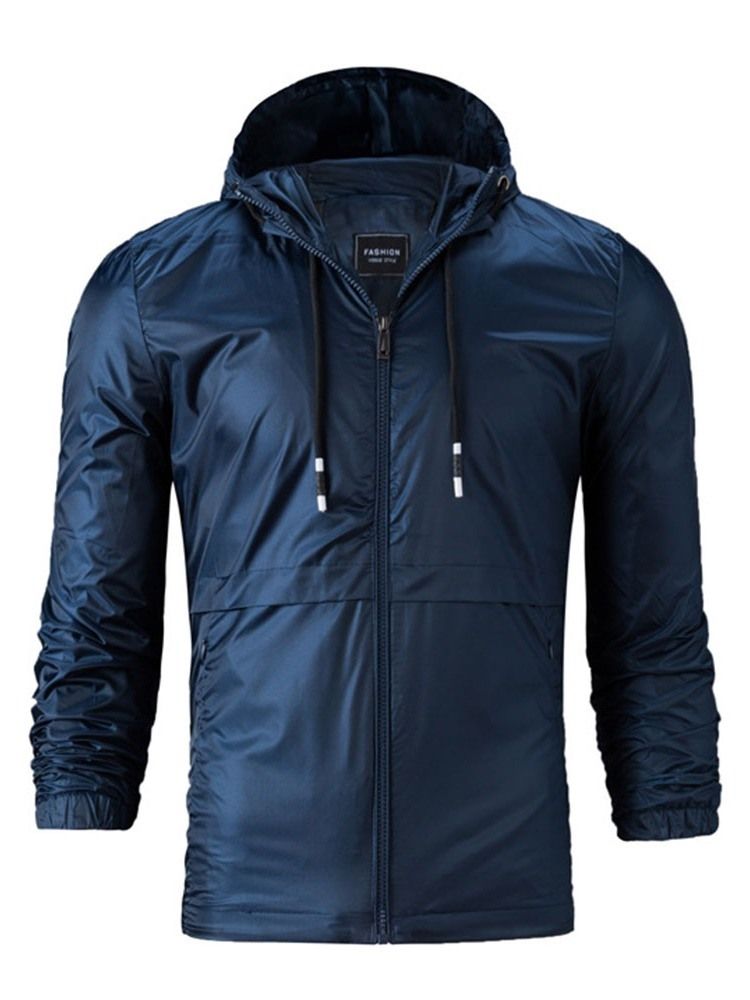 Einfache Herren Freizeitjacke Zum Schnüren Mit Kapuze