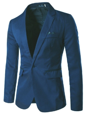 Einfarbiger Herren-blazer Mit Gekerbtem Revers