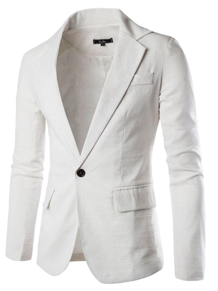 Einfarbiger Slim Herren-blazer Mit Gekerbtem Revers