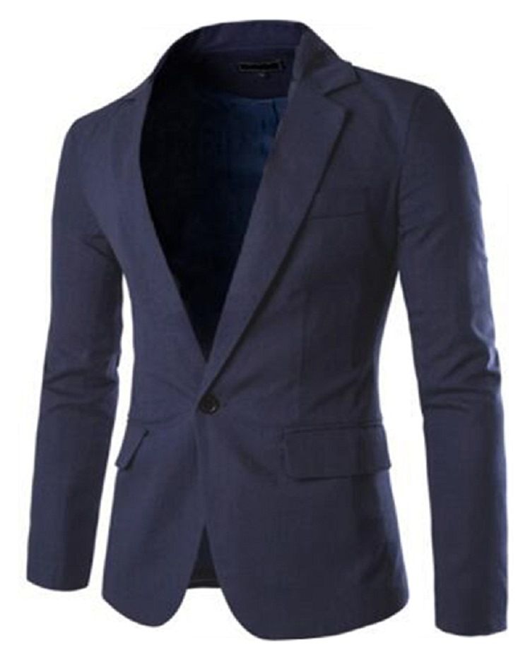 Einfarbiger Slim Herren-blazer Mit Gekerbtem Revers