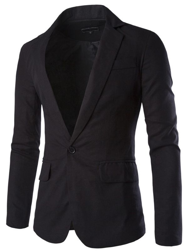 Einfarbiger Slim Herren-blazer Mit Gekerbtem Revers