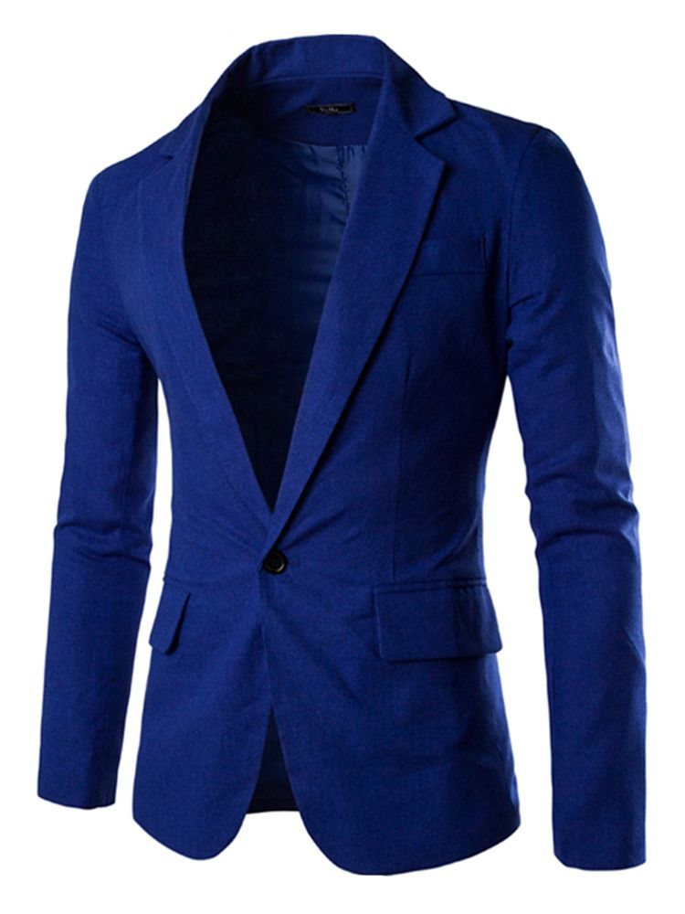 Einfarbiger Slim Herren-blazer Mit Gekerbtem Revers