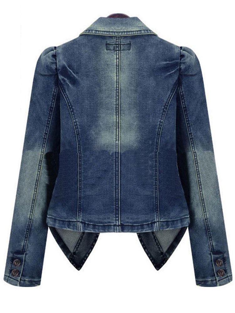 Einreihige Damen-denim-oberbekleidung Mit Revers