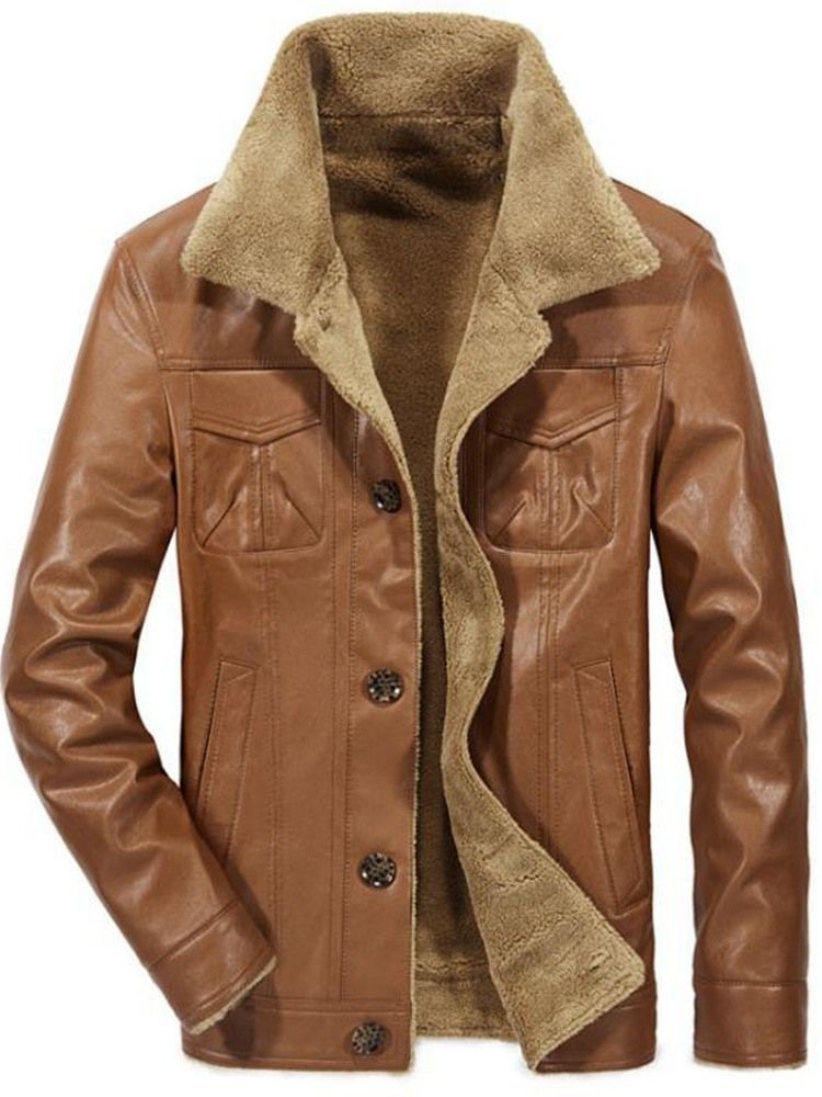 Einreihige Herren-lederjacke Mit Standard-revers